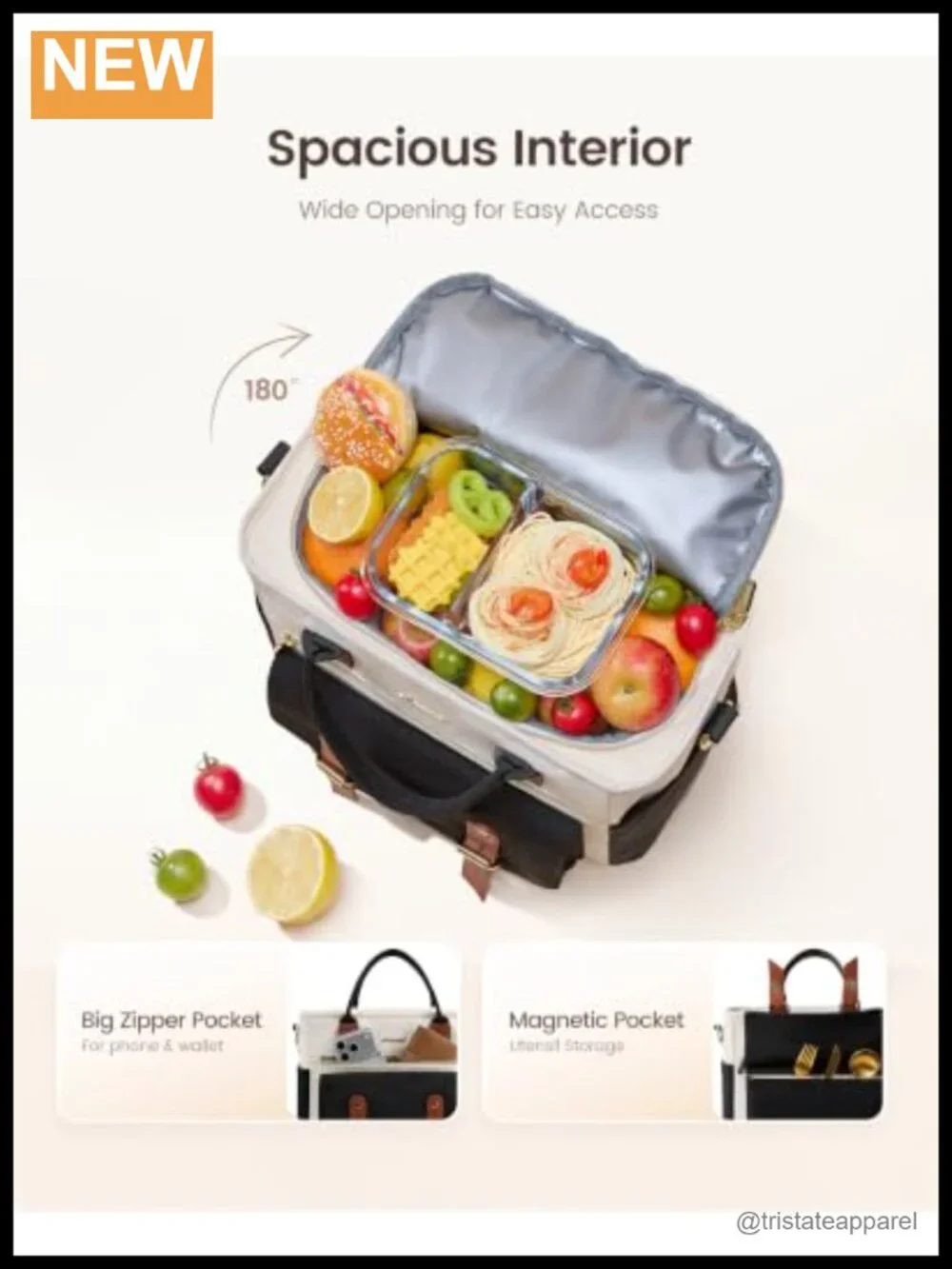 Insulated Lunch Bag Large Capacity Leakproof Thermal Work Tote